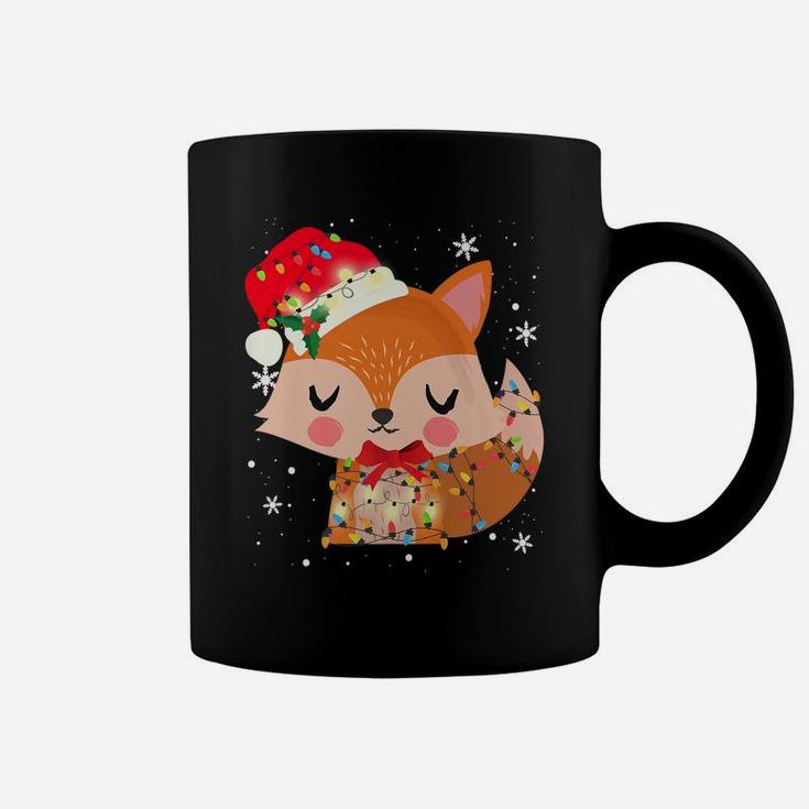 Cute Fox Christmas Light Xmas Mom Dad Gifts Coffee Mug