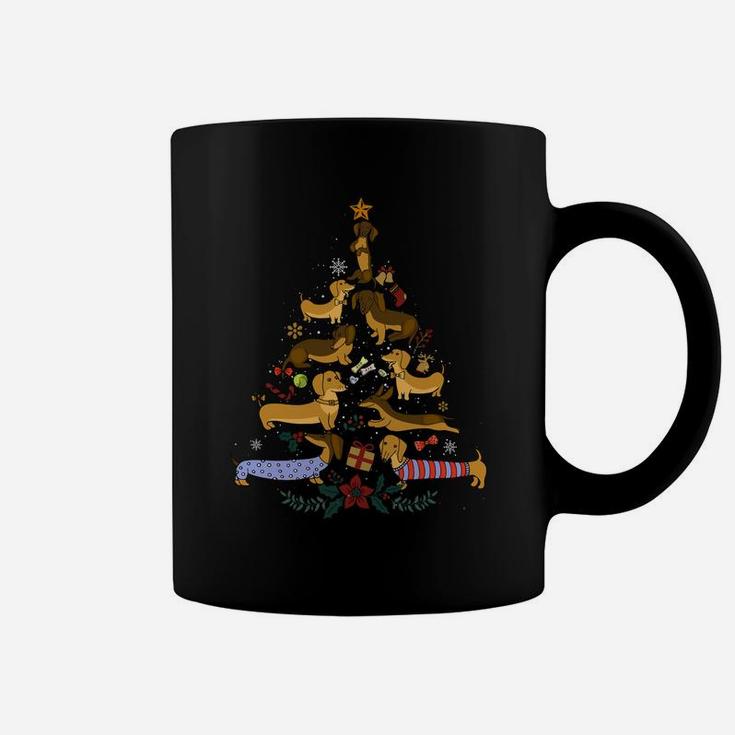 Cute Funny Dachshund Merry Christmas Tree Ornament Decor Sweatshirt Coffee Mug