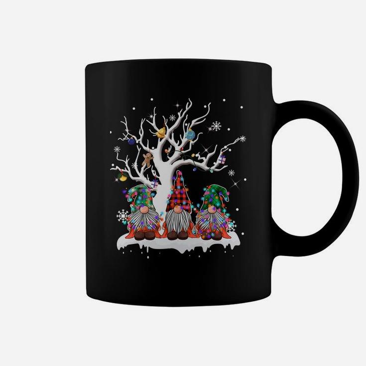 Cute Gnome Buffalo Plaid Christmas Tree Light Ugly Santa Hat Coffee Mug