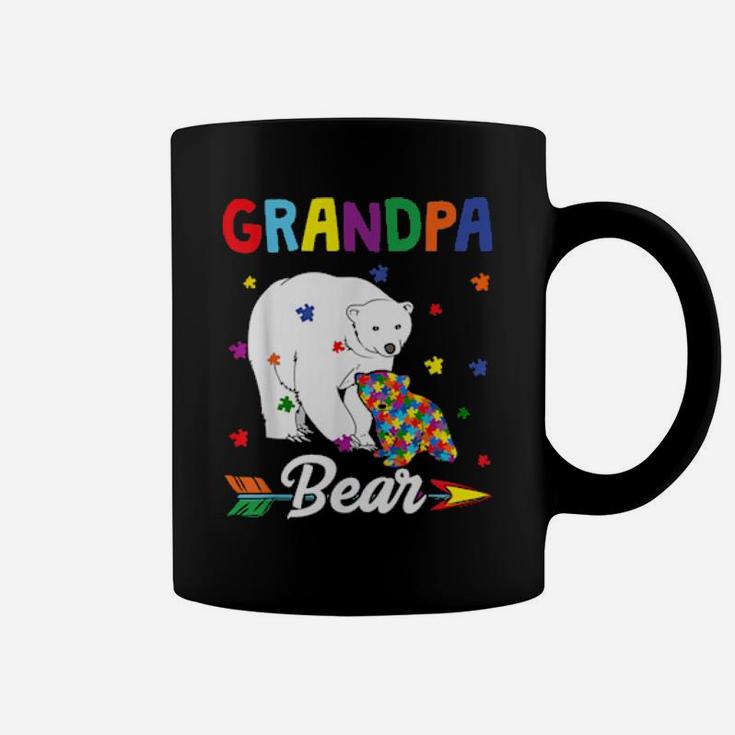Cute Grandpa Bear Autism Awareness Month Family Coffee Mug