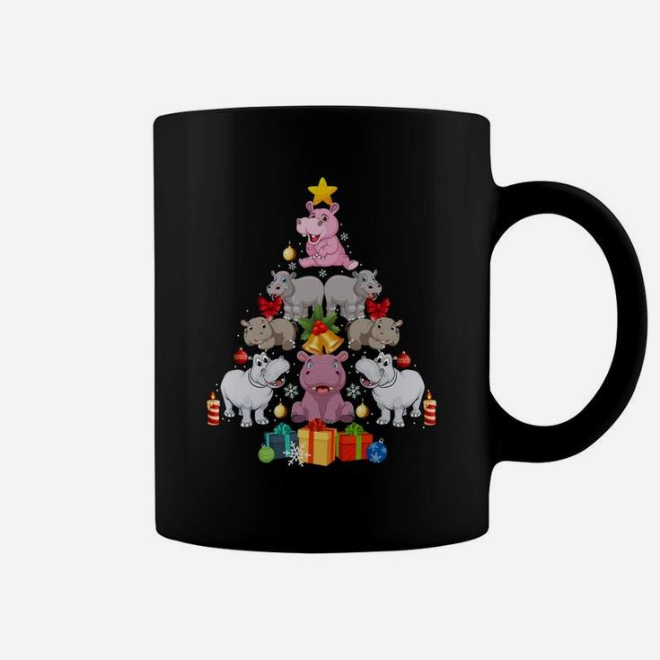 Cute Hippo Christmas Tree Hippopotamus Christmas Xmas Gift Sweatshirt Coffee Mug