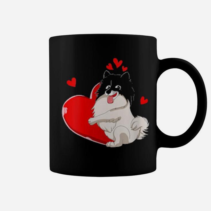 Cute Keeshond Valentines Day Holding Heart My Valentine Coffee Mug