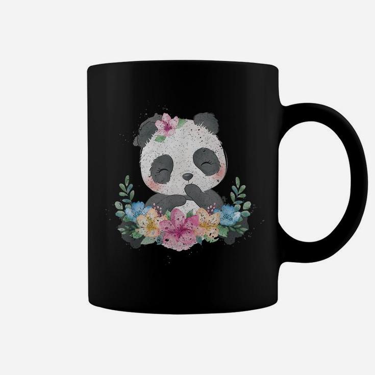Cute Panda Bear Kids Girls Gift Flower Panda Coffee Mug