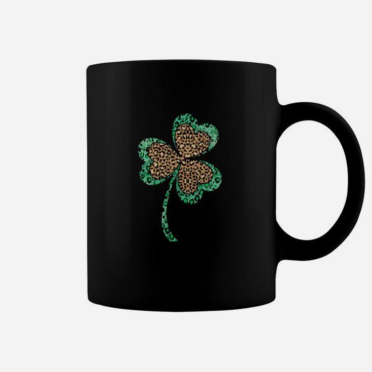 Cute Shamrock Leopard Print St Patricks Day Irish Pattern Coffee Mug