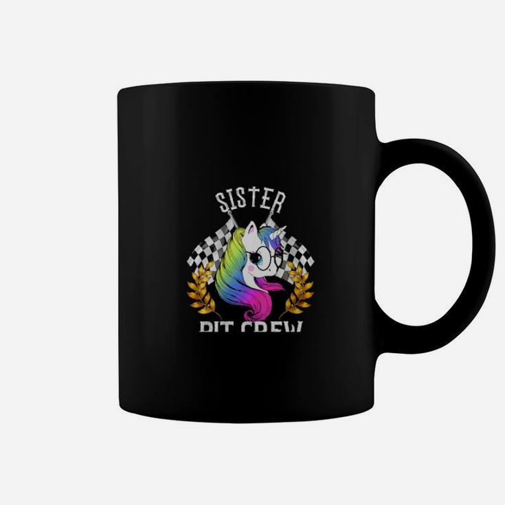 Cute Unicorn Sister Pit Crew For Racing Party Team Coffee Mug