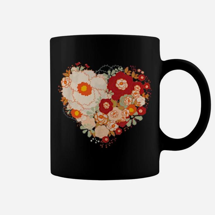 Cute Valentines Day Flowers Heart Coffee Mug