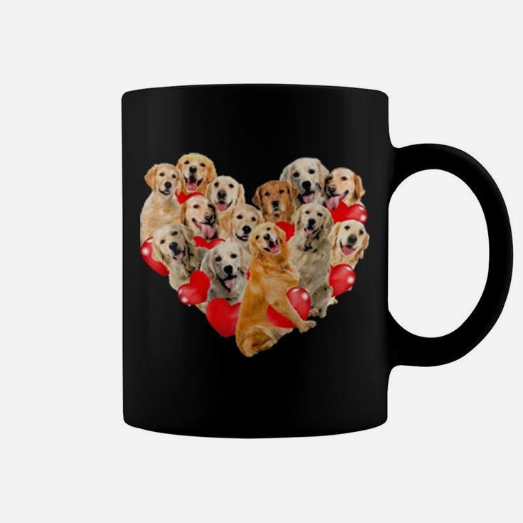 Cute Valentine's Day Golden Retriever Dog Heart Puppy Coffee Mug