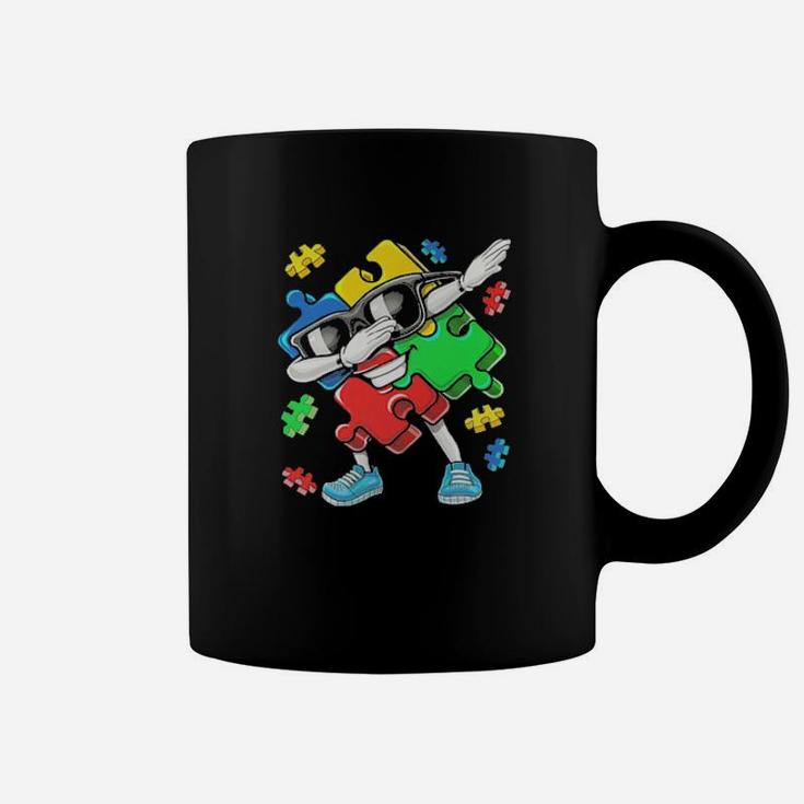 Dabbing Autism Puzzle Piece Love Coffee Mug
