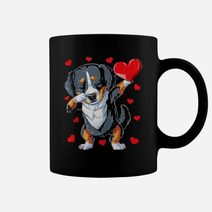 Dabbing Bernese Mountain Dog Heart Valentines Day Love Coffee Mug