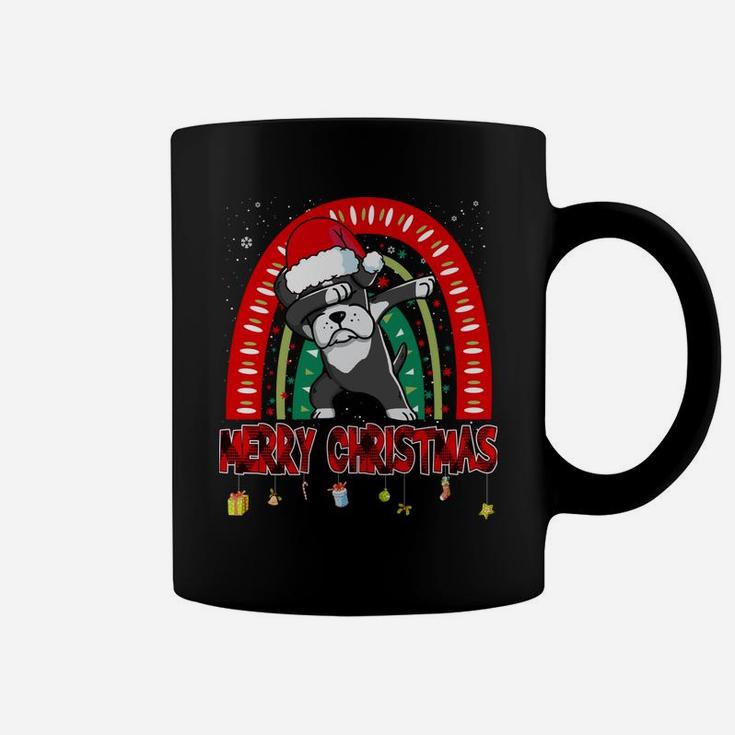 Dabbing Boxer Dog Boho Rainbow Funny Merry Christmas Coffee Mug