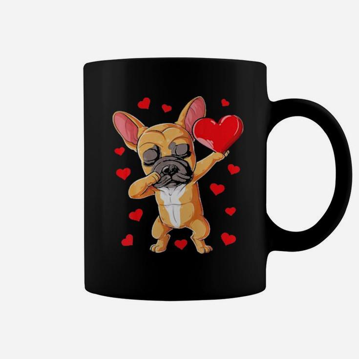 Dabbing French Bulldog Valentines Day Dog Heart Coffee Mug