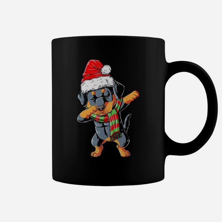 Dabbing Rottweiler Santa Coffee Mug