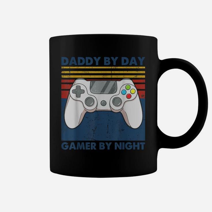 Daddy By Day Gamer By Night Funny Dad Jokes Gaming Vintage Coffee Mug
