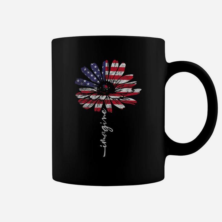 Daisy Usa American Flag 4Th Of July Patriotic Flower Vintage Coffee Mug