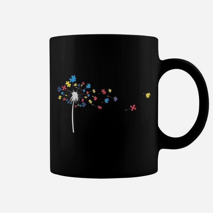 Dandelion Flower Puzzle Pieces Autism Awareness Shirts Gifts Coffee Mug