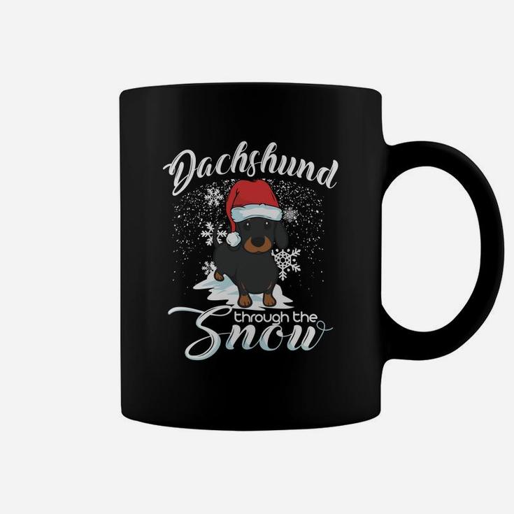Daschund Through The Snow Dog Lovers Festive Sweatshirt Coffee Mug