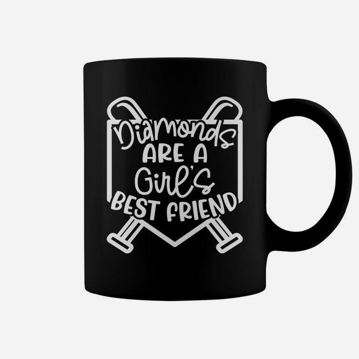 Diamonds Are A Girls Best Friend Baseball Softball Mom Cute Coffee Mug