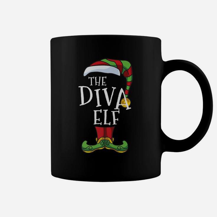 Diva Elf Family Matching Christmas Group Funny Pajama Coffee Mug