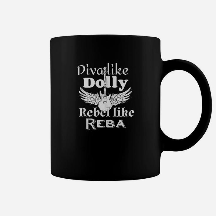 Diva Like Dolly Rebel Like Reba Vintage Musical Coffee Mug
