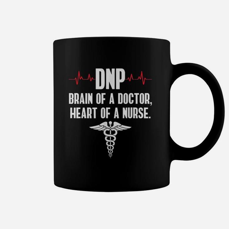 Dnp Brain Of A Doctor Heart Of A Nurse Coffee Mug