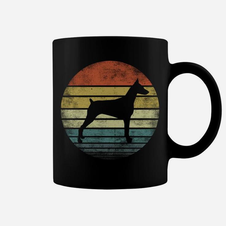 Doberman Lover Owner Gifts Retro Sunset Dog Silhouette Dad Coffee Mug