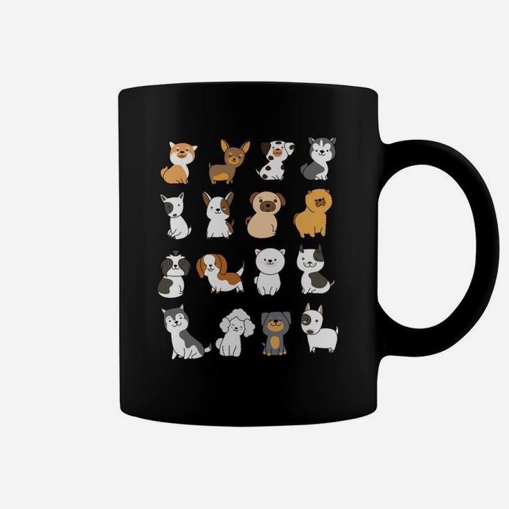 Dog Breeds Pattern Dogs Owner Lover Animal Rescue Puppies Coffee Mug