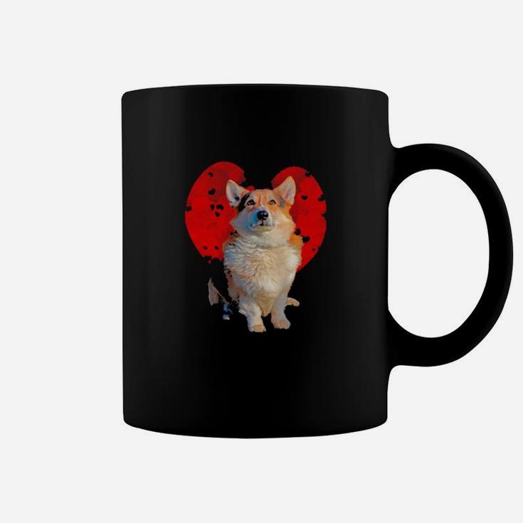 Dog Corgi Lover Clouds Red Heart Funny Dog Lover Valentines Day Gift Dog Lover Coffee Mug