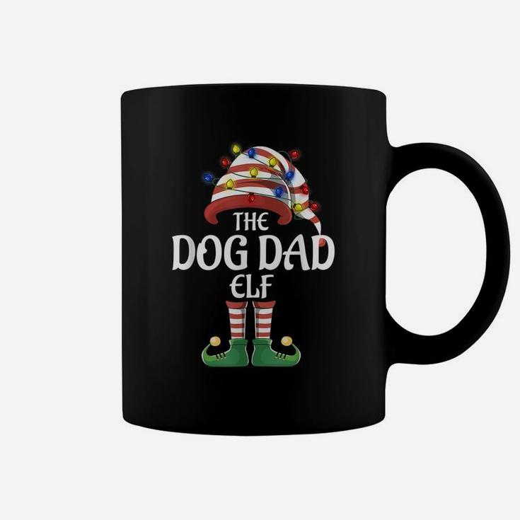 Dog Dad Elf Lights Funny Matching Family Christmas Party Paj Coffee Mug