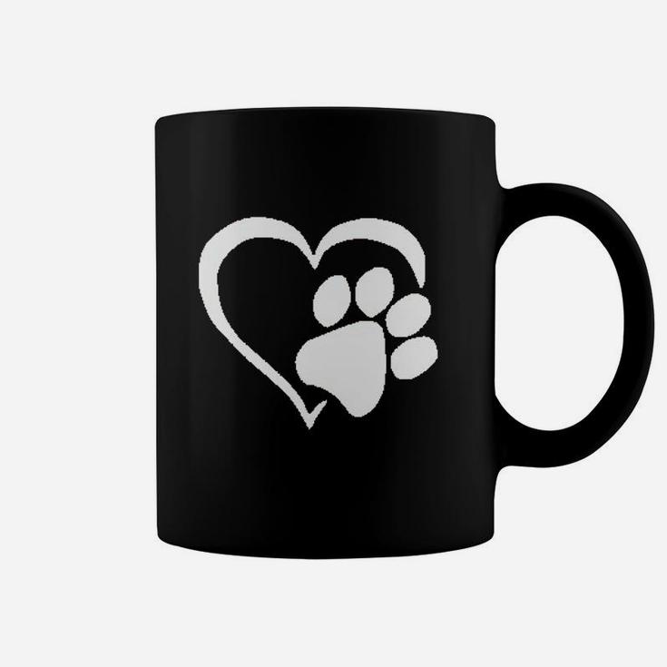 Dog Paw Love Heart Print Coffee Mug