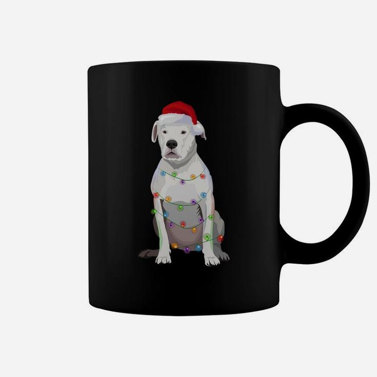 Dogo Argentino Christmas Lights Xmas Dog Lover Coffee Mug