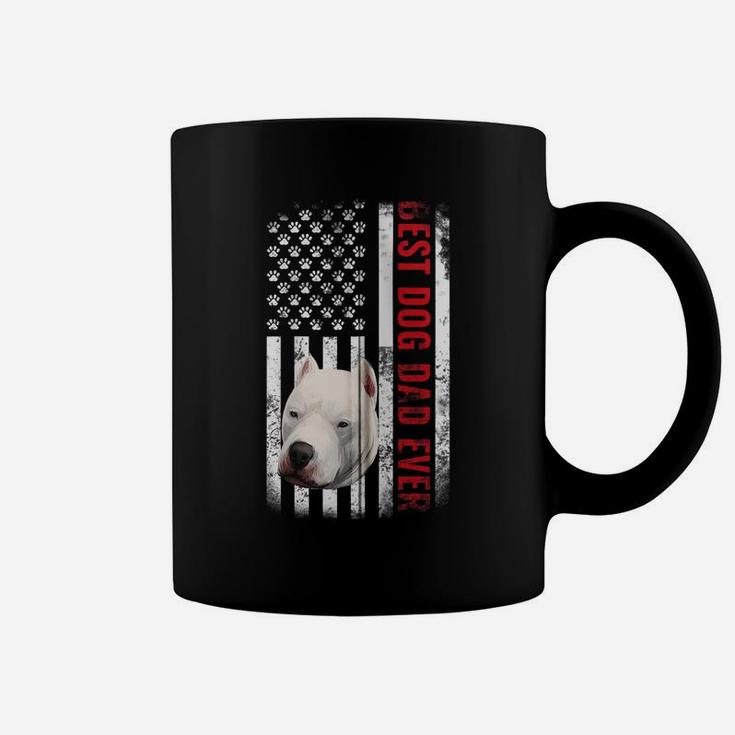 Dogs 365 Dogo Argentino Best Dog Dad Ever American Flag Men Zip Hoodie Coffee Mug
