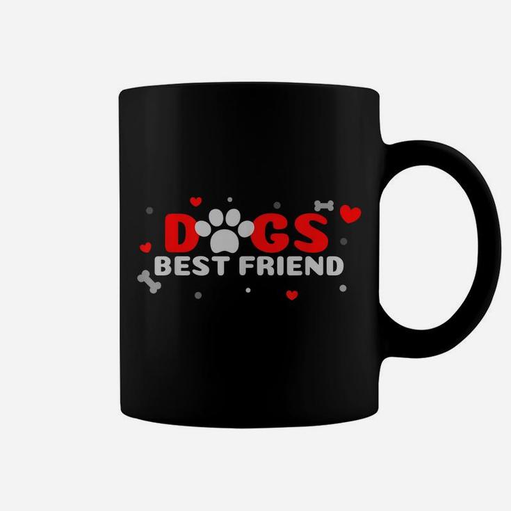 Dogs Best Friend Dog, Heart Paw Print, Dog Lovers Coffee Mug