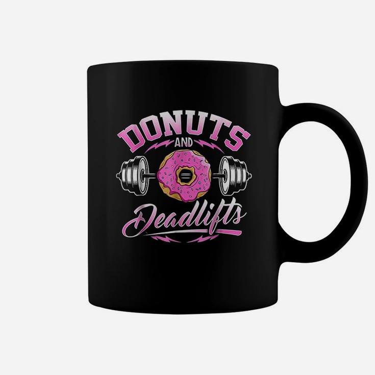 Donuts And Deadlifts Weightlifting Funny Gym Coffee Mug