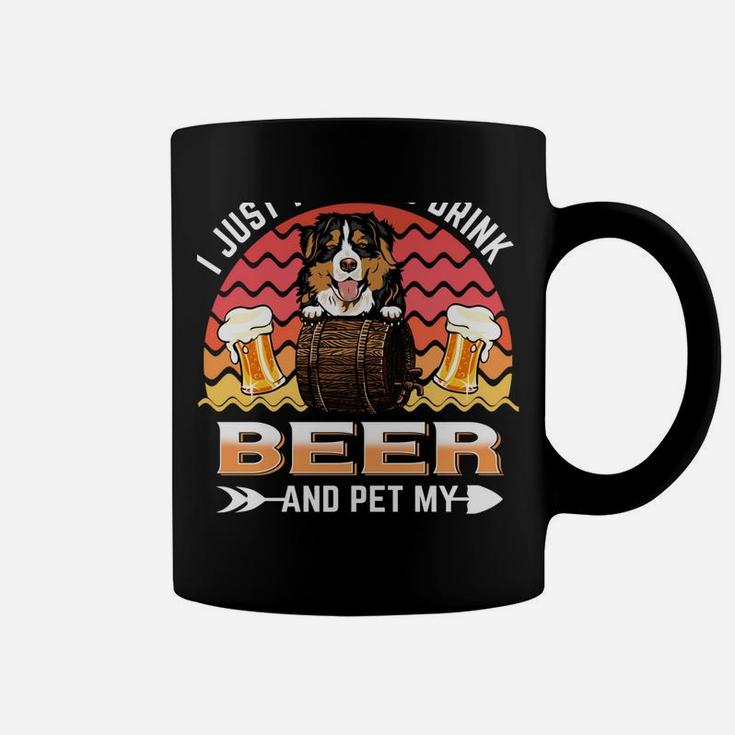 Drink Beer And Pet My Bernese Mountain Funny Puppy Dog Lover Coffee Mug