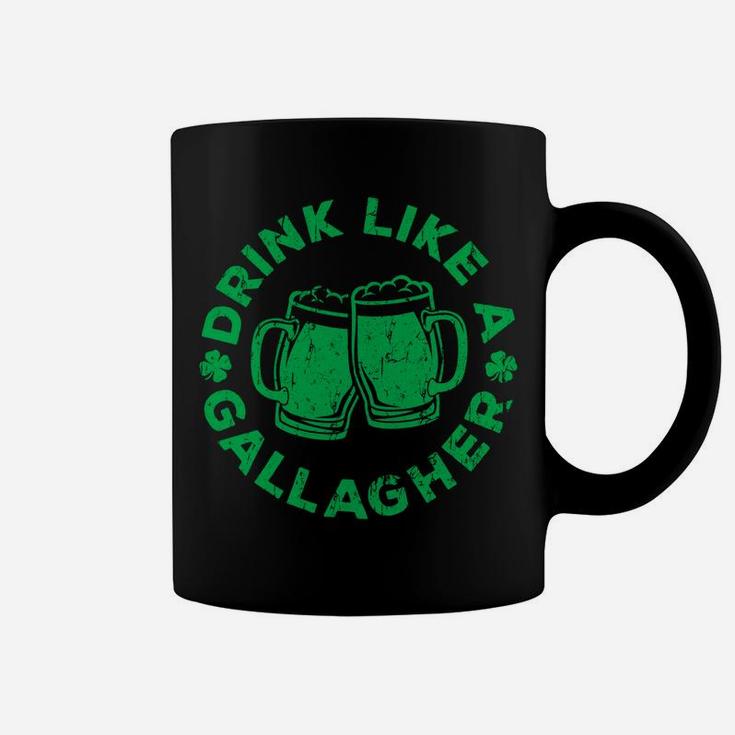 Drink Like A Gallagher Long Sleeve Saint Patrick Day Gift Coffee Mug