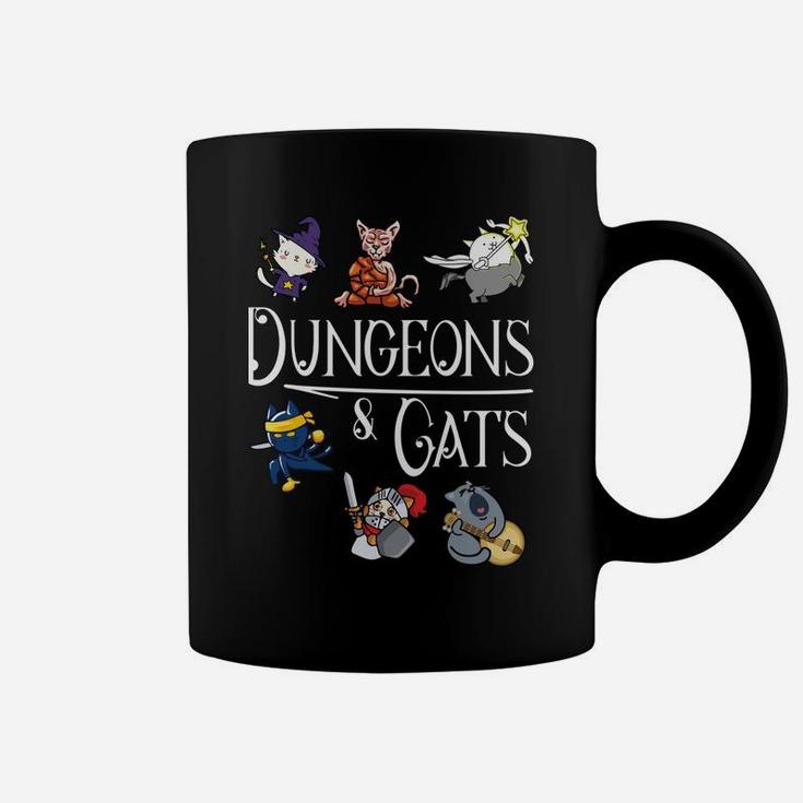 Dungeons And Cats Funny Dragon Cat Kitten Lover Kitty Gift Coffee Mug