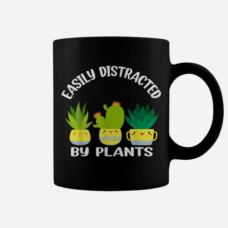 Easily Distracted By Plants Garden Lover Mom Funny Gardening Coffee Mug