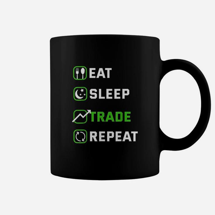 Eat Sleep Trade Repeat Traders Stock Exchange Shareholder Coffee Mug