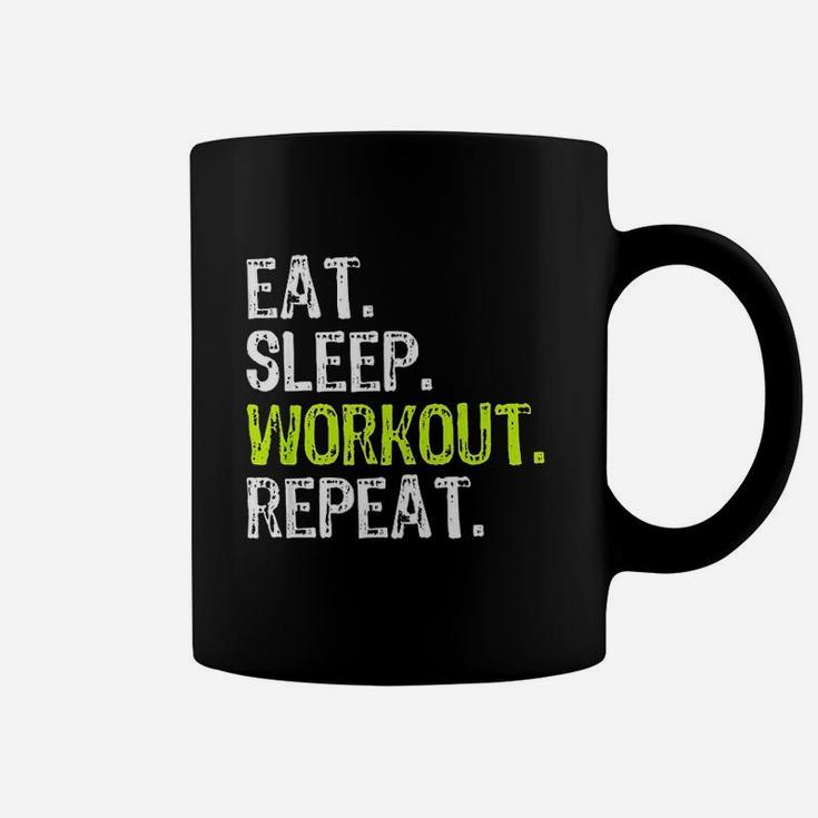 Eat Sleep Workout Repeat Funny Work Out Gym Gift Coffee Mug