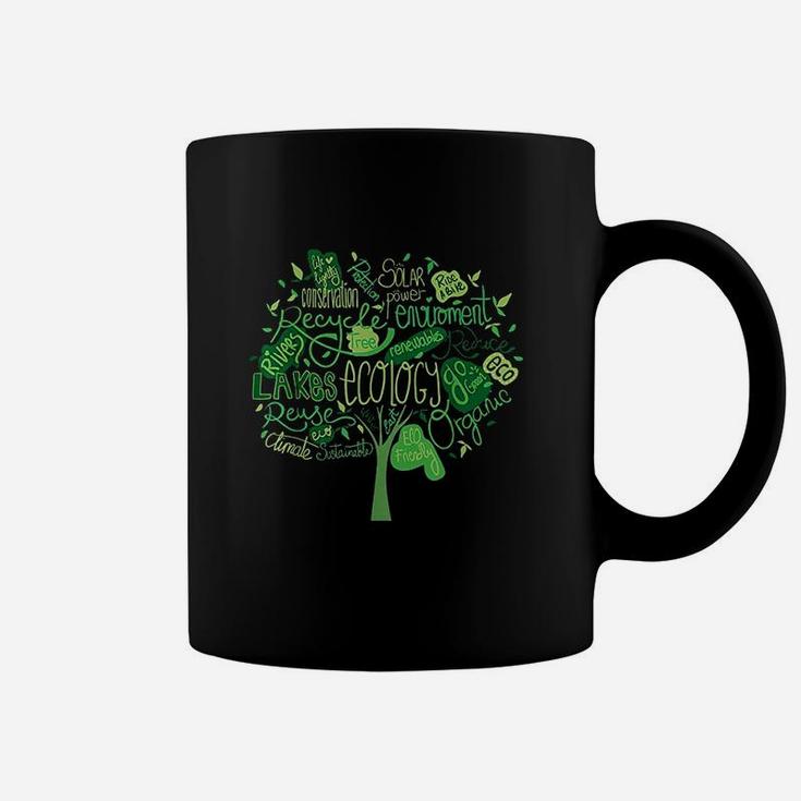 Ecology And Environmental With Green Tree Word Cloud Coffee Mug