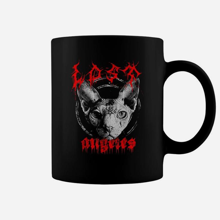 Edgy Gothic Clothing Sphynx Cat Lovers Occult Graphic Coffee Mug
