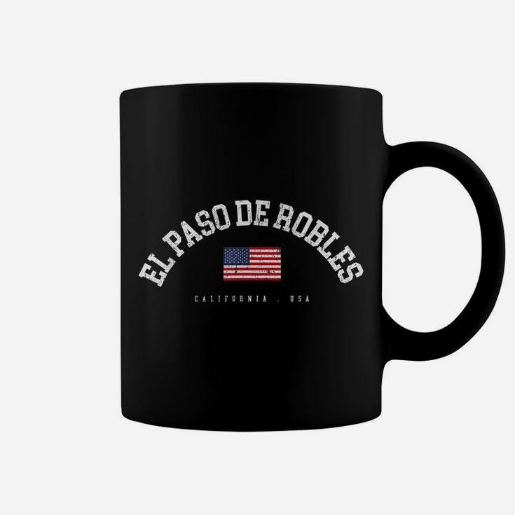 El Paso De Robles Ca Retro American Flag Usa City Name Coffee Mug