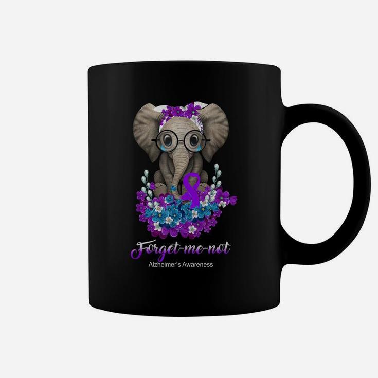 Elephant Forget Me Not Alzheimer's Awareness Flower Coffee Mug