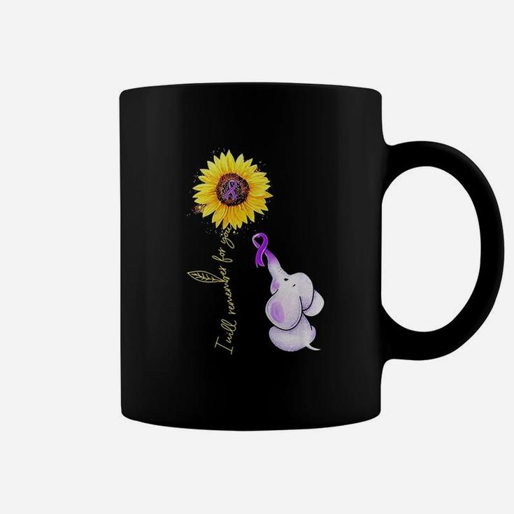 Elephant I Will Remember For You Sunflower Coffee Mug
