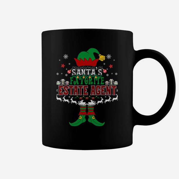 Elf Xmas Santa's Favorite Estate Agent Ugly Sweater Funny Sweatshirt Coffee Mug