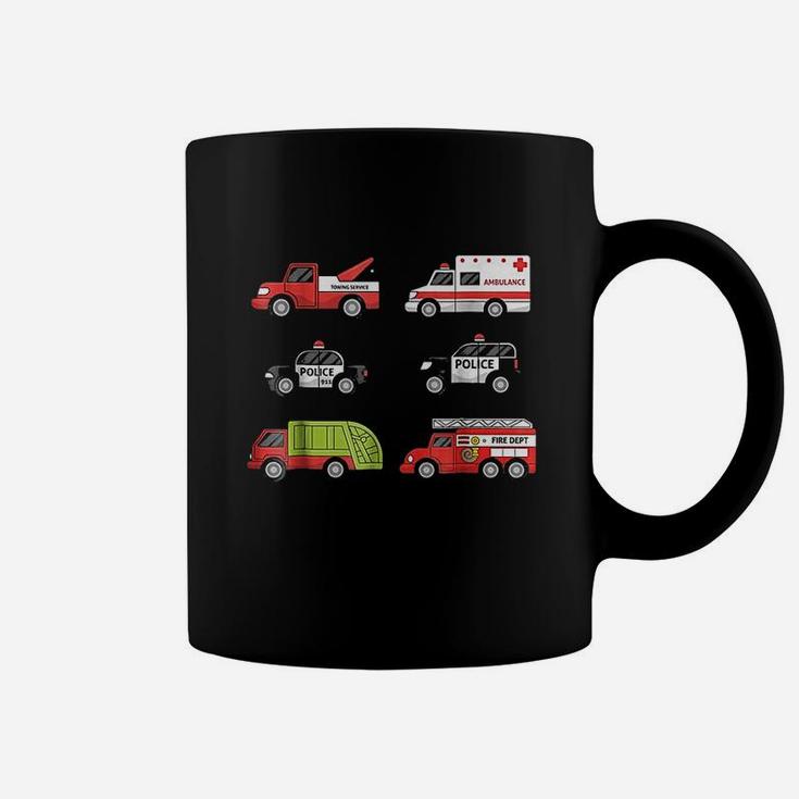 Emergency Vehicles Fire Truck Police Car Ambulance Coffee Mug
