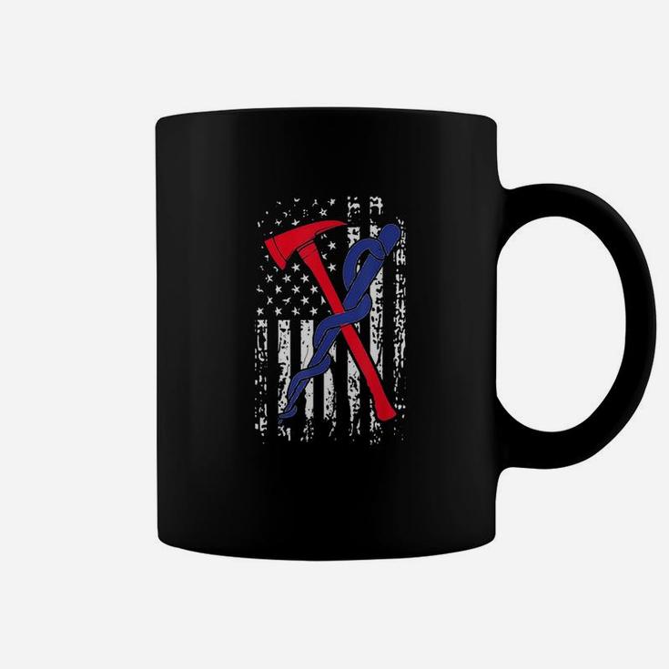 Emt Firefighter Firefighter Ems Usa Flag Gift Coffee Mug