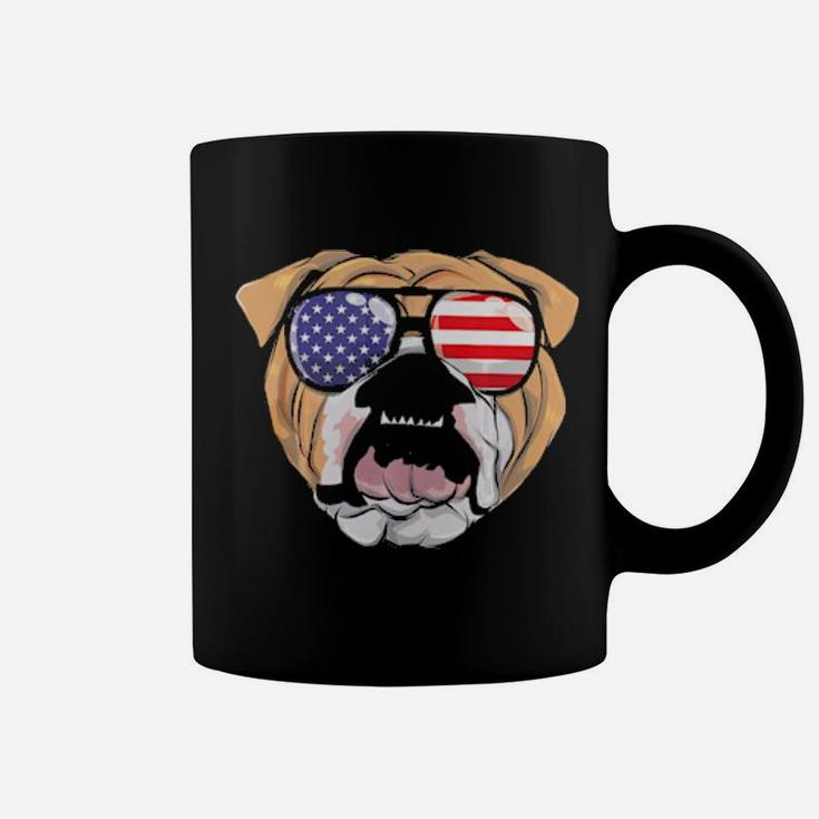 English Bulldog American Sunglass 4Th Of July Usa Boys Men Coffee Mug