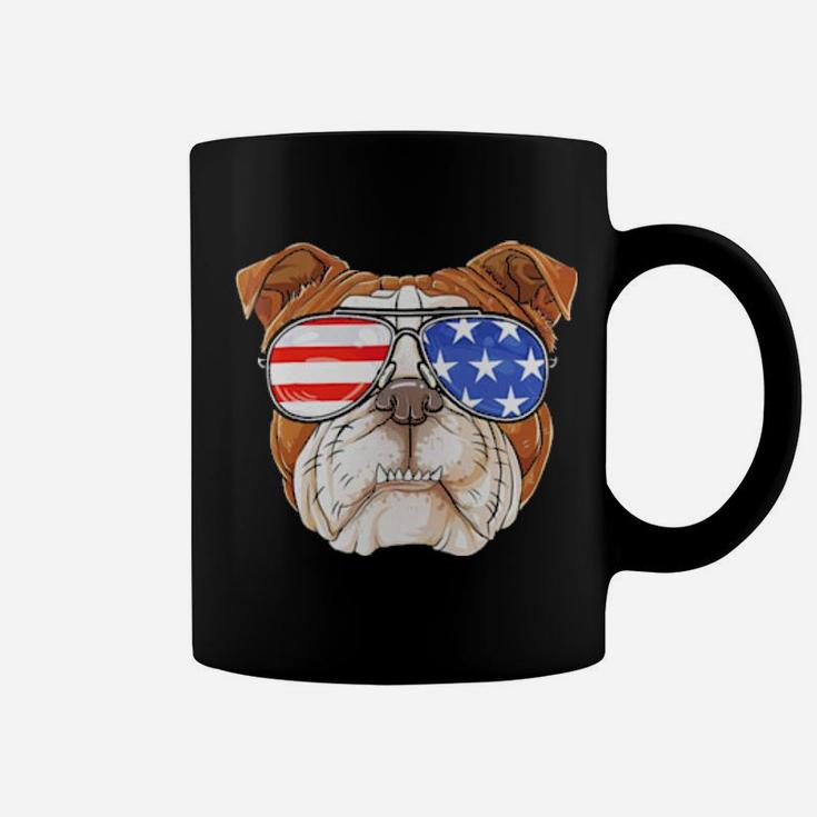 English Bulldog American Sunglasses 4Th Of July Dog Coffee Mug