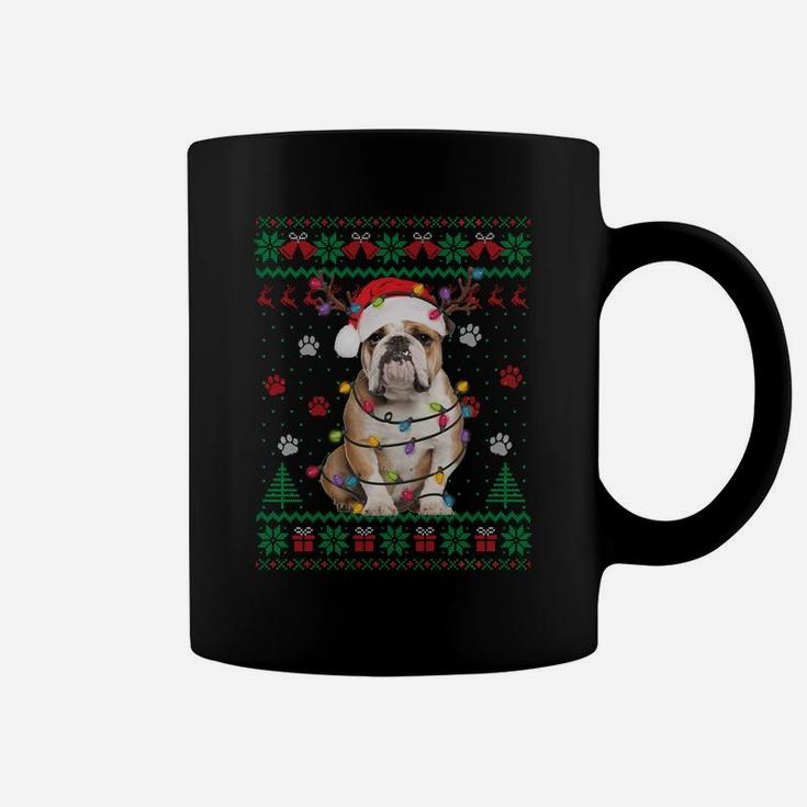 English Bulldog Christmas Lights Santa Dog Lover Ugly Sweate Sweatshirt Coffee Mug